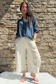 Shayle Indian Cotton Smock Shirt Navy